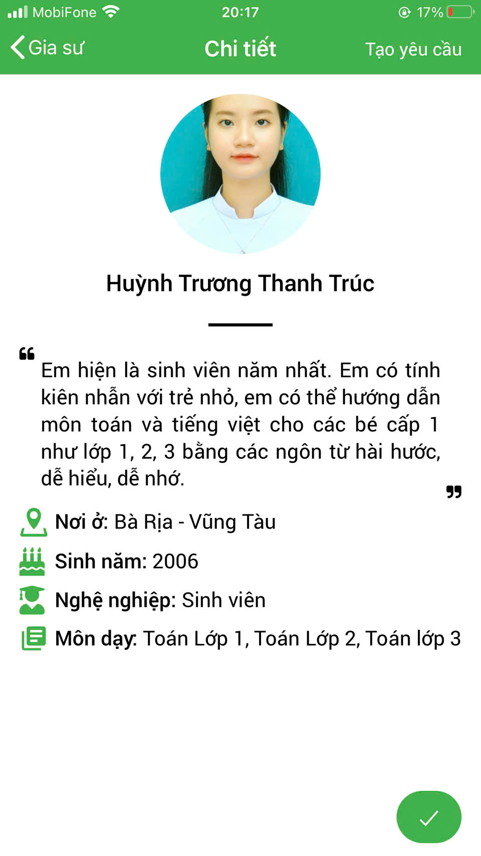 gia sư tại vũng tàu